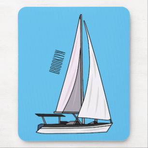 Cartoon Sailboat Mousepad