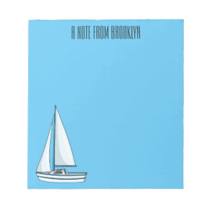 Cartoon Sailboat Notizblock