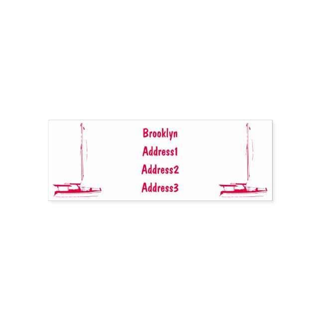 Cartoon Sailboat Permastempel (Design)