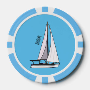 Cartoon Sailboat Pokerchips