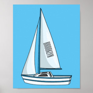 Cartoon Sailboat Poster