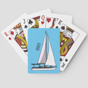 Cartoon Sailboat Spielkarten