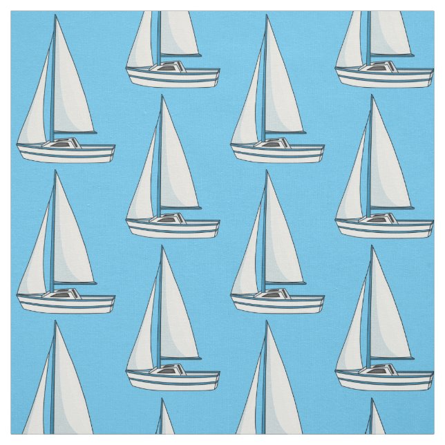 Cartoon Sailboat Stoff (Muster)