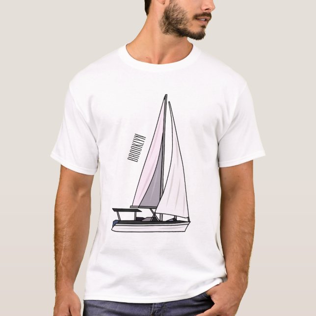 Cartoon Sailboat T-Shirt (Vorderseite)