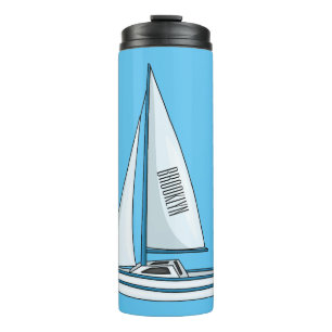 Cartoon Sailboat Thermosbecher
