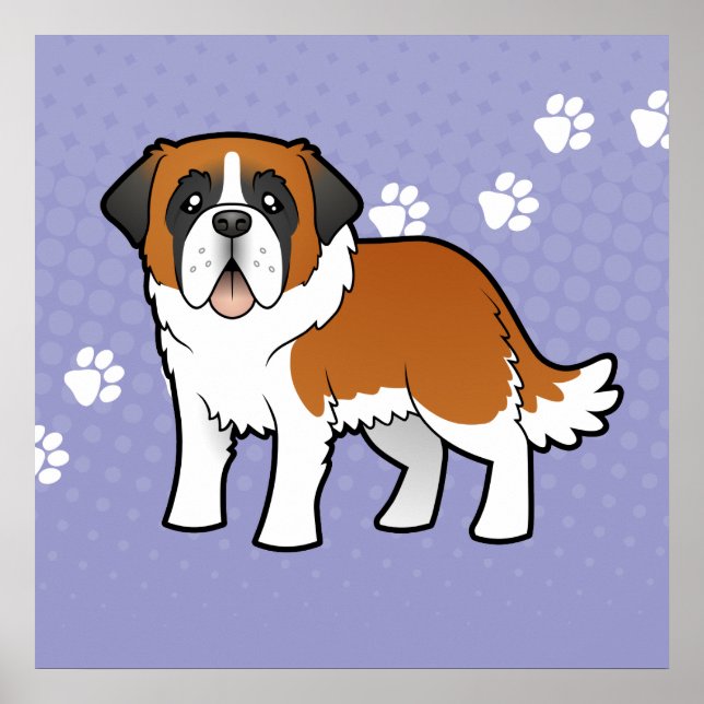 Cartoon Saint Bernard Poster (Vorne)