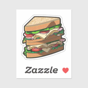 Cartoon-Sandwich Aufkleber