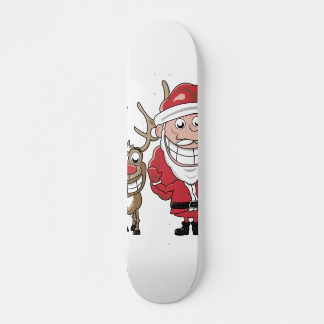 Cartoon Sankt und Skateboard (Vorne)