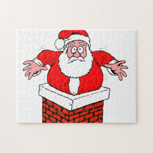 Cartoon Santa Claus got stuck in the chimney Puzzle