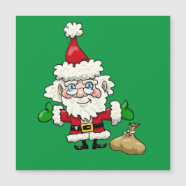 Cartoon Santa Claus Magnetkarte