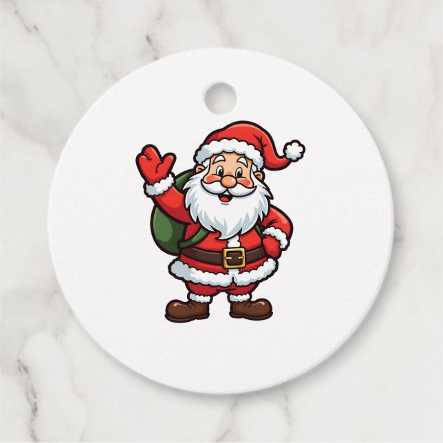 Cartoon Santa Claus Spaß Weihnachtsvorstellung Geschenkanhänger (Vorderseite)