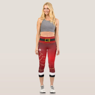 Cartoon-Santa-Muster, niedliche Weihnachten, Feier Capri Leggings