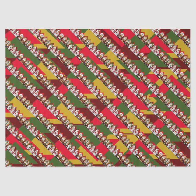 Cartoon Santas Christmas Seidenpapier (Vorderseite)