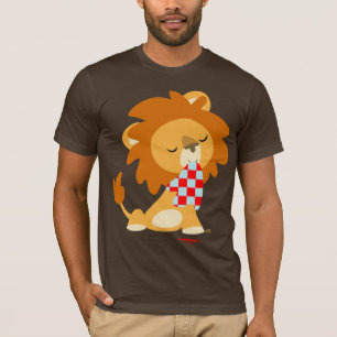Cartoon Satiated Lion T - Shirt