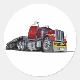 Cartoon-Sattelschlepper Runder Aufkleber
