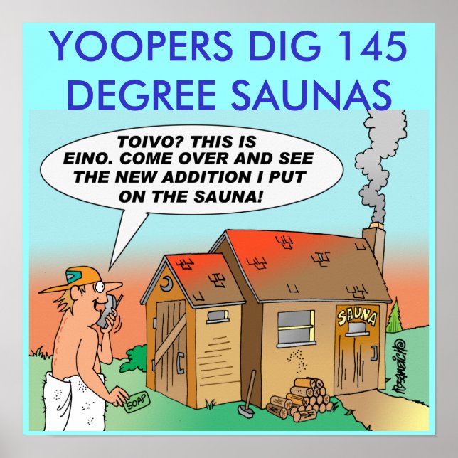 CARTOON SAUNA POSTER Features Toivo & Eino (Vorne)