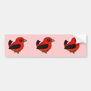 Cartoon Scarlet Tanager Autoaufkleber