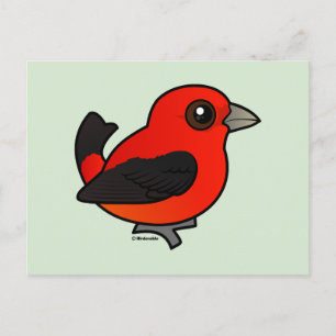 Cartoon Scarlet Tanager Postkarte