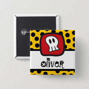 Cartoon-Schädel-u. Button