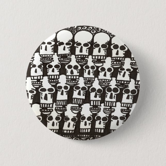 Cartoon-Schädelknopf Button (Vorderseite)