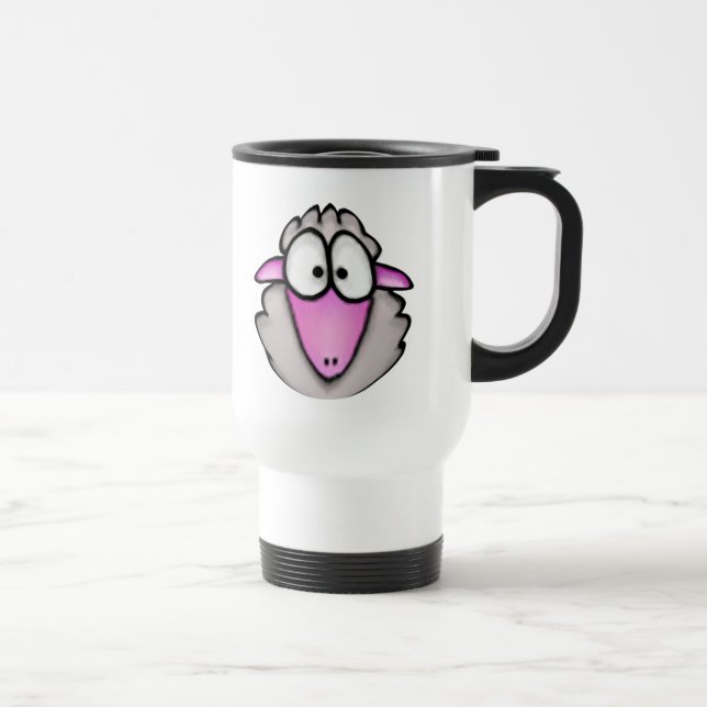Cartoon-Schaf-Reise-Tasse Reisebecher (Rechts)