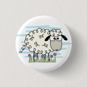 Cartoon Schafe  Button