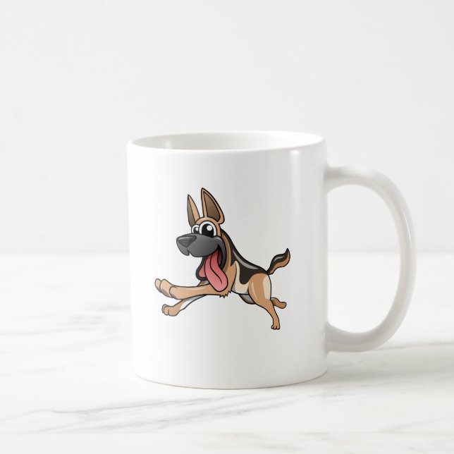 Cartoon-Schäferhund Kaffeetasse (Rechts)