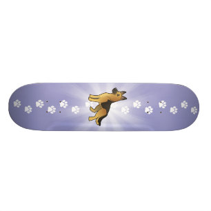 Cartoon-Schäferhund Skateboard