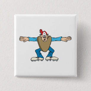 Cartoon-Schiedsrichter ruft SAFE Button