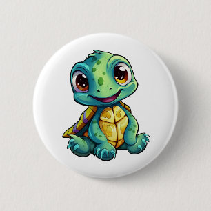 Cartoon-Schildkröte Button