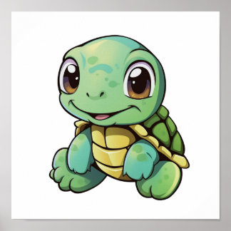 Cartoon-Schildkröte Poster