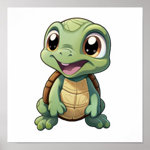 Cartoon-Schildkröte Poster