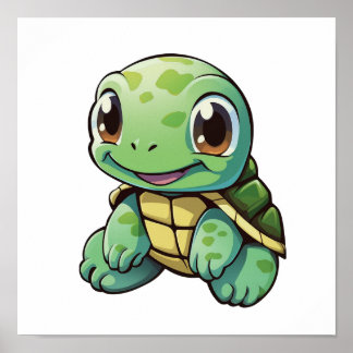 Cartoon-Schildkröte Poster
