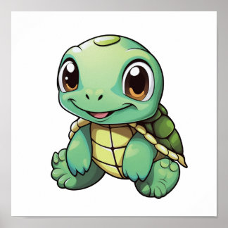 Cartoon-Schildkröte Poster