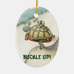 Cartoon Schildkröte, Schnecke auf dem Rücken mit Keramik Ornament