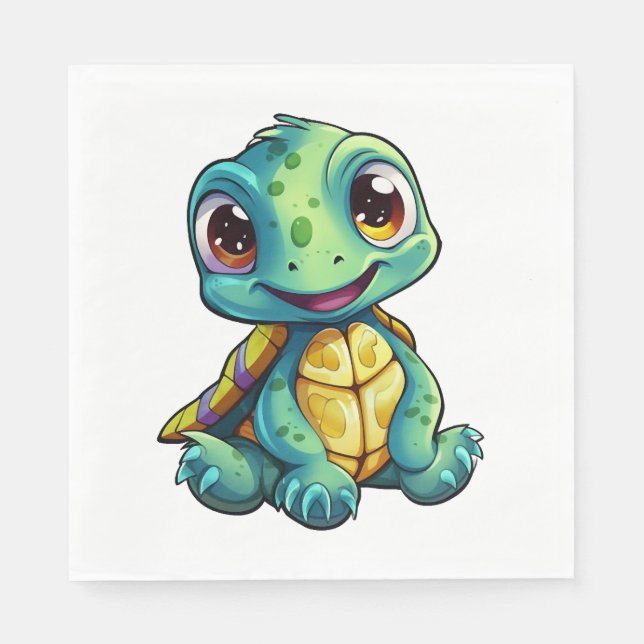 Cartoon-Schildkröte Serviette (Vorderseite)