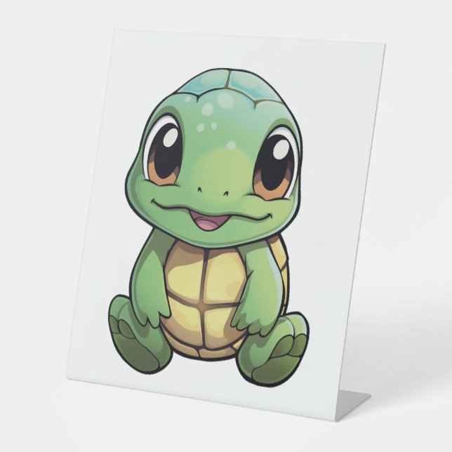 Cartoon-Schildkröte Sockelschild (Vorderseite)