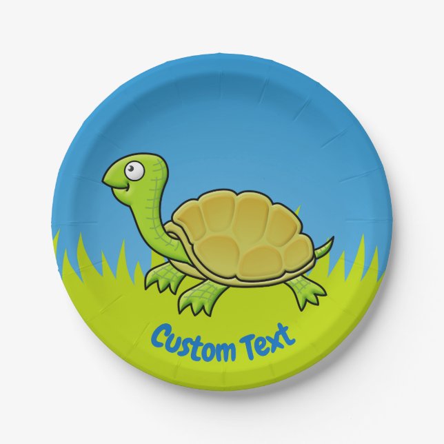 Cartoon Schildkrötenpapier Pappteller (Vorderseite)
