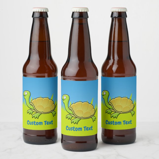 Cartoon Schildkrötenwein Bierflaschenetikett (Flaschen)
