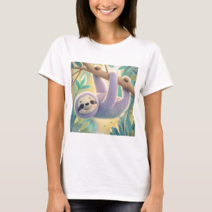 Cartoon-Schlampe, die von einem Zweig auf dem Kopf T-Shirt