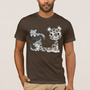 Cartoon-Schnee-Leopard und CUB-T - Shirt