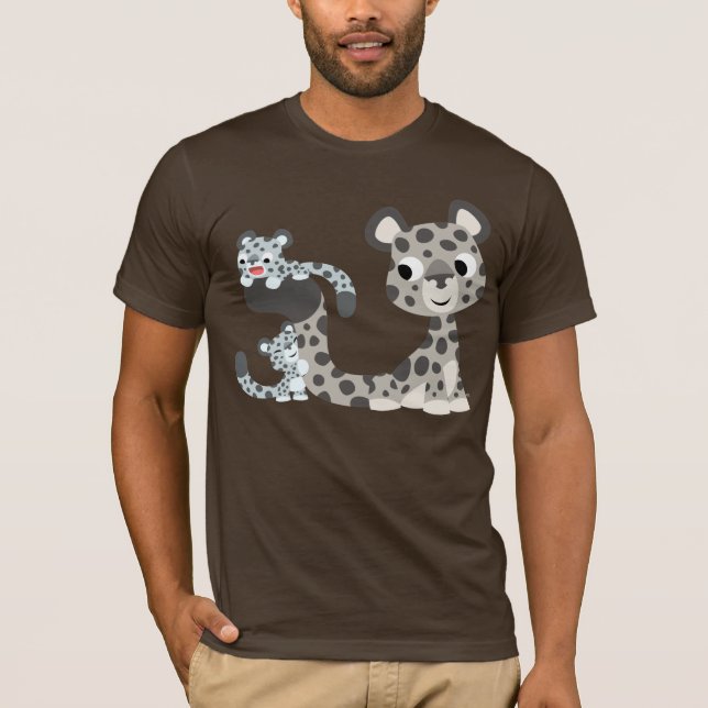 Cartoon-Schnee-Leopard und CUB-T - Shirt (Vorderseite)