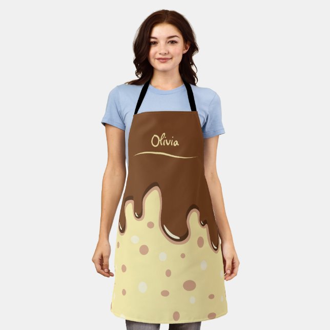 Cartoon Schokolade Tropfbacken Schürze (Getragen)
