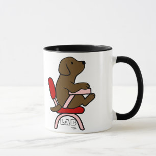 Cartoon Schokoladen-Labrador-Studenten-1 Tasse
