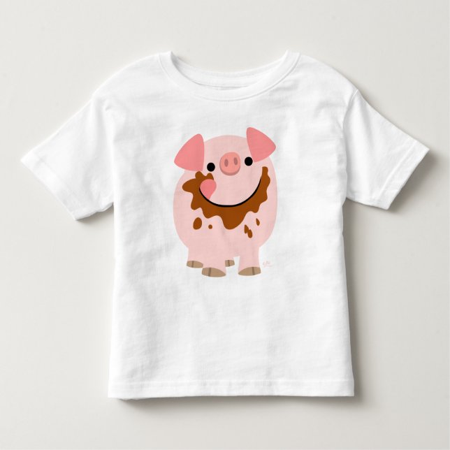 Cartoon-Schokoladen-Schweinkinderkleid Kleinkind T-shirt (Vorderseite)