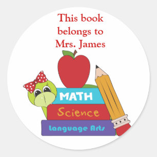 Cartoon School Books Book Plakate Stickers