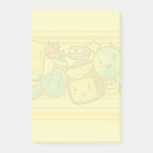 Cartoon School Supply Pattern Postit Notes Post-it Klebezettel