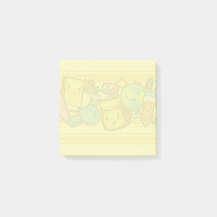 Cartoon School Supply Pattern Postit Notes Post-it Klebezettel