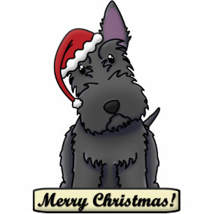 Cartoon-schottische Terrier-Weihnachtsverzierung Fotoskulptur Ornament