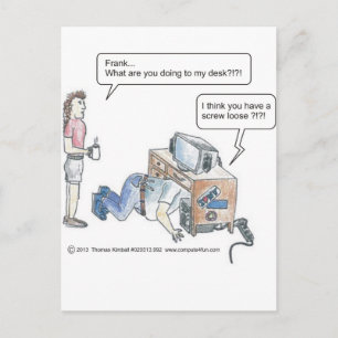 Cartoon-Schrauben locker Postkarte